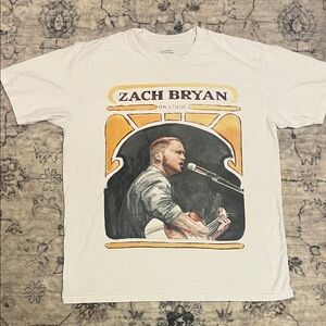 White Graphic Short Sleeve Tee - Zach Bryan Design